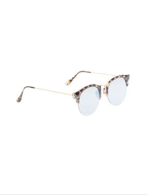 Mirrored Round Cat-Eye Sunglasses - Tortoise & Gold